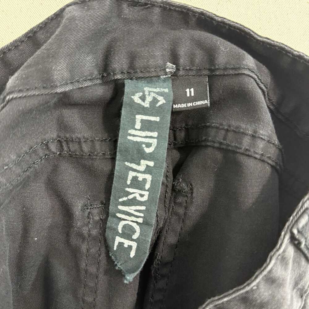 Lip Service Moto Skinny Pants Black/Gray Panel Punk Goth Size 11 - Picture 3 of 12
